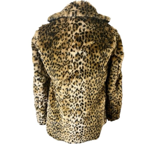 NWT A New Day Women's Faux Fur Leopard Print Zip Jacket Small - Picture 3 of 7